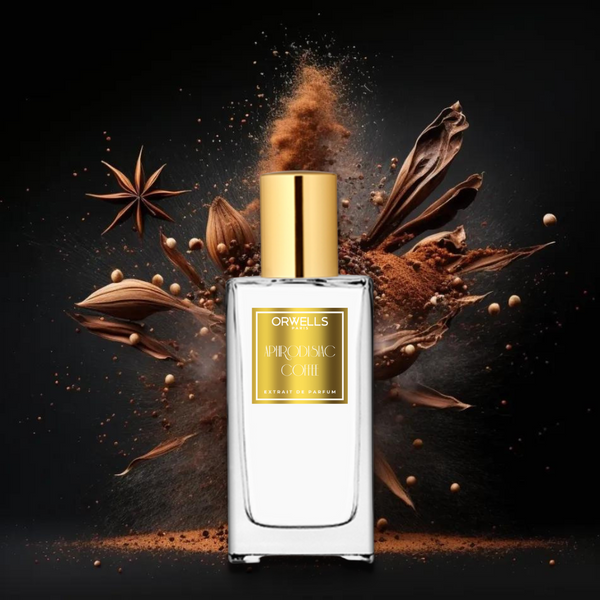 Flacon de parfum "Aphrodisiac Coffee" by Orwells parfums- Dupe de Tuscan Leather de Tom Ford







